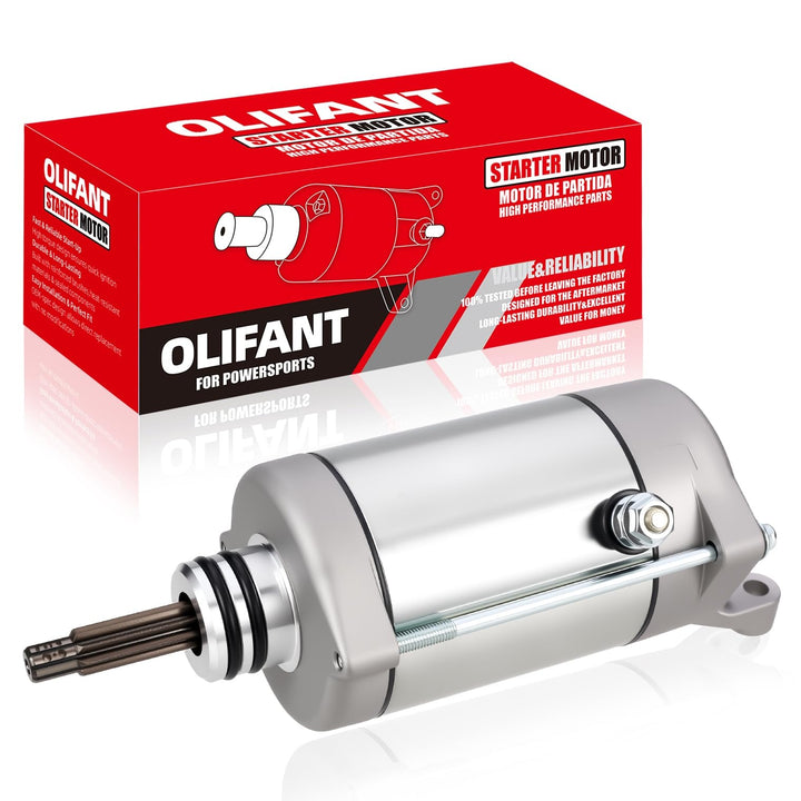 OLIFANT starter front view showing mounting points and robust housing for easy fit