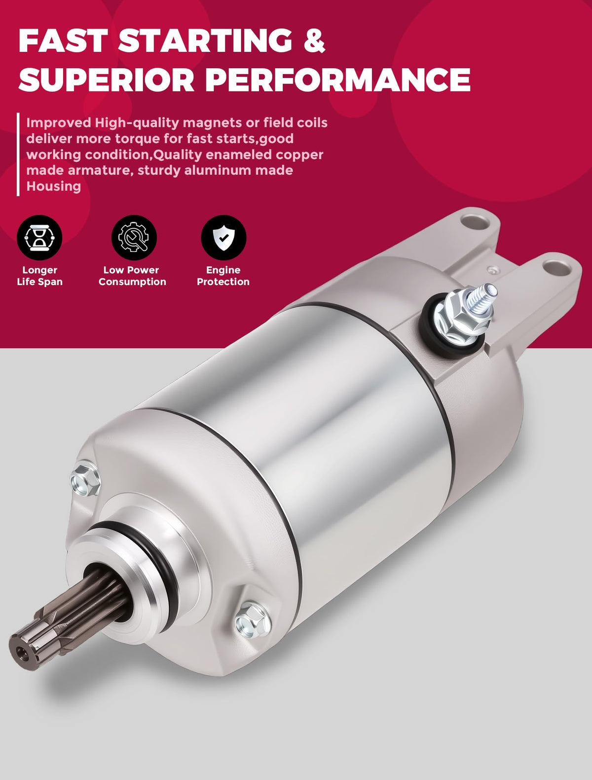 OLIFANT starter gear close-up showing precision reduction gears for smooth cranking