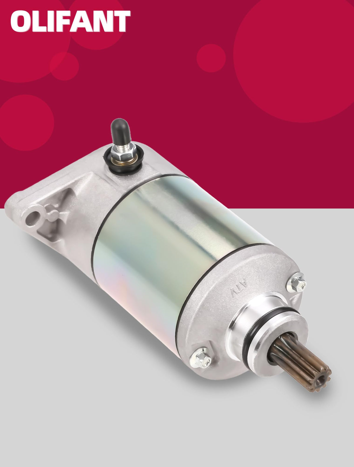 OLIFANT starter installed on ATV demonstrating direct-fit replacement benefit