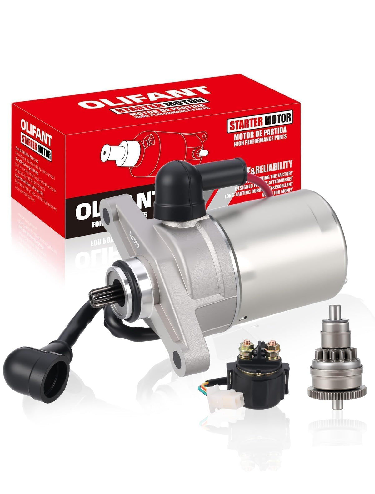 OLIFANT starter motor front view showing robust housing and reliable start performance