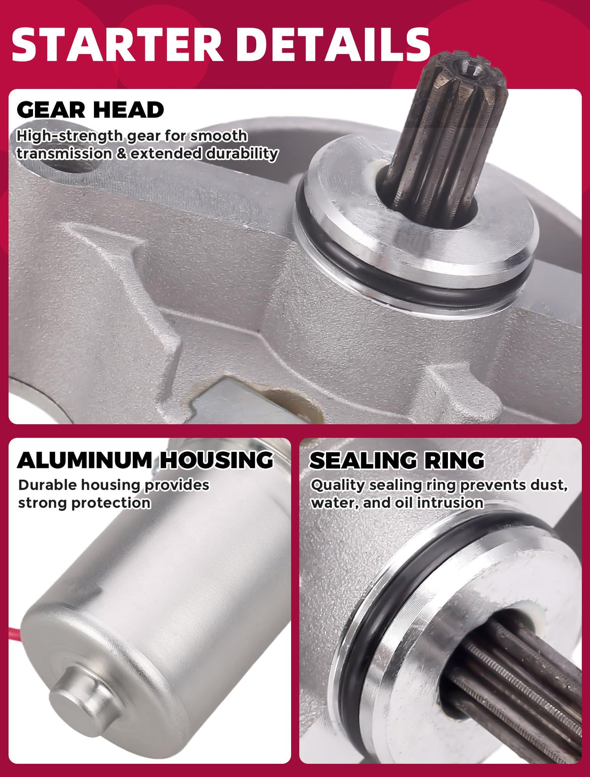 OLIFANT starter installed on Polaris ATV demonstrating direct-fit replacement