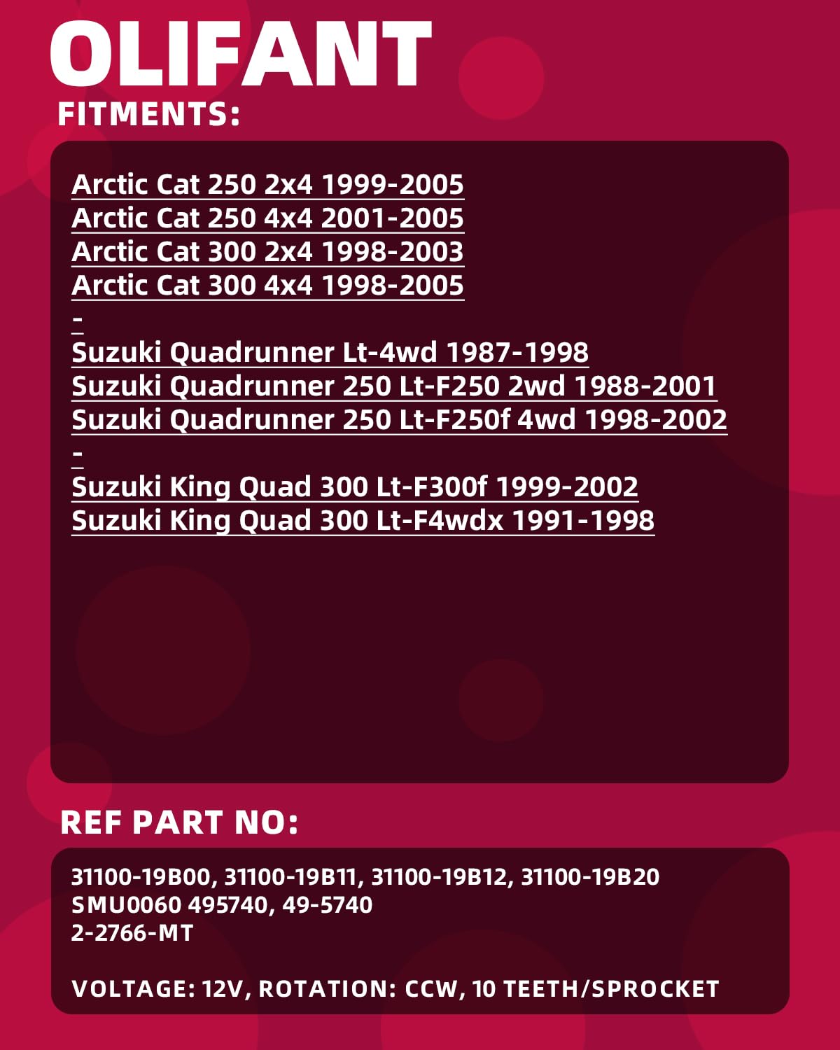 OLIFANT starter relay close-up illustrating included relay for easy replacement