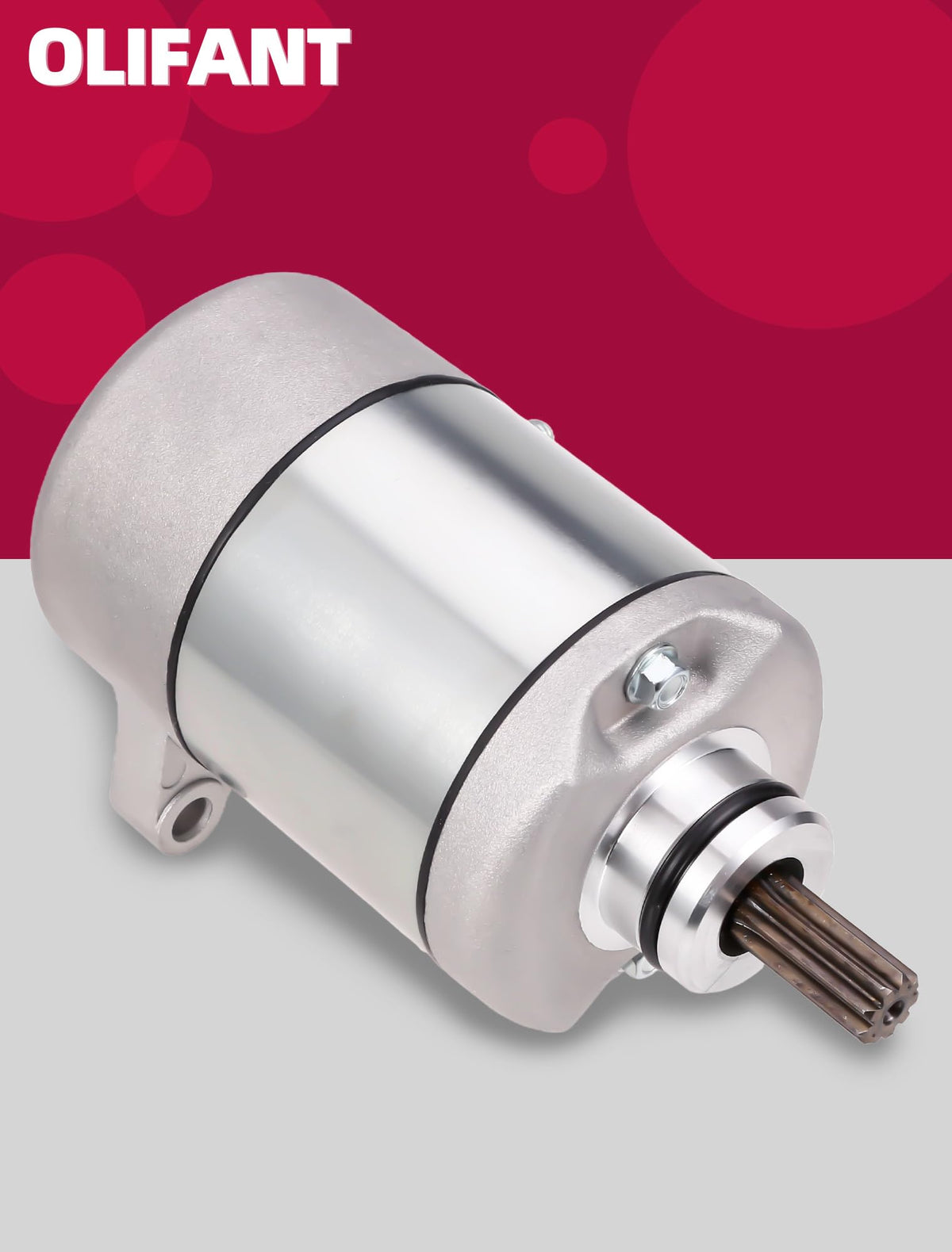 OLIFANT starter next to ruler showing compact size for correct fitment