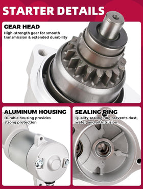 OLIFANT starter side mounting details illustrating bolt pattern that matches Polaris