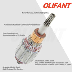 OLIFANT starter beside a ruler for scale, helps confirm correct size
