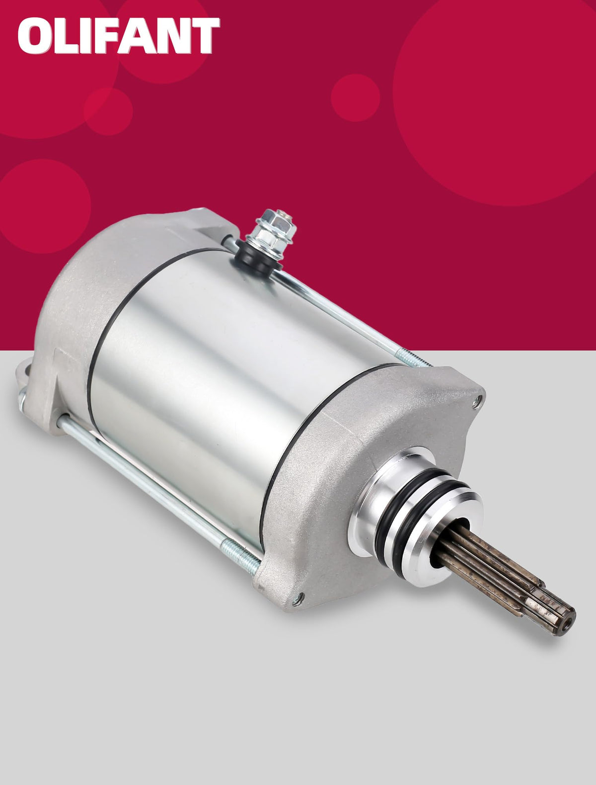 OLIFANT starter held by hand to show compact size and ease of handling benefit