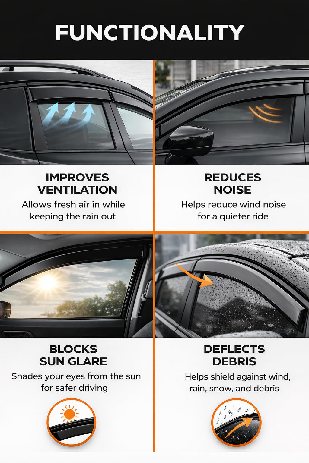 olltoz installed on rear driver side follows window contour for sleek appearance