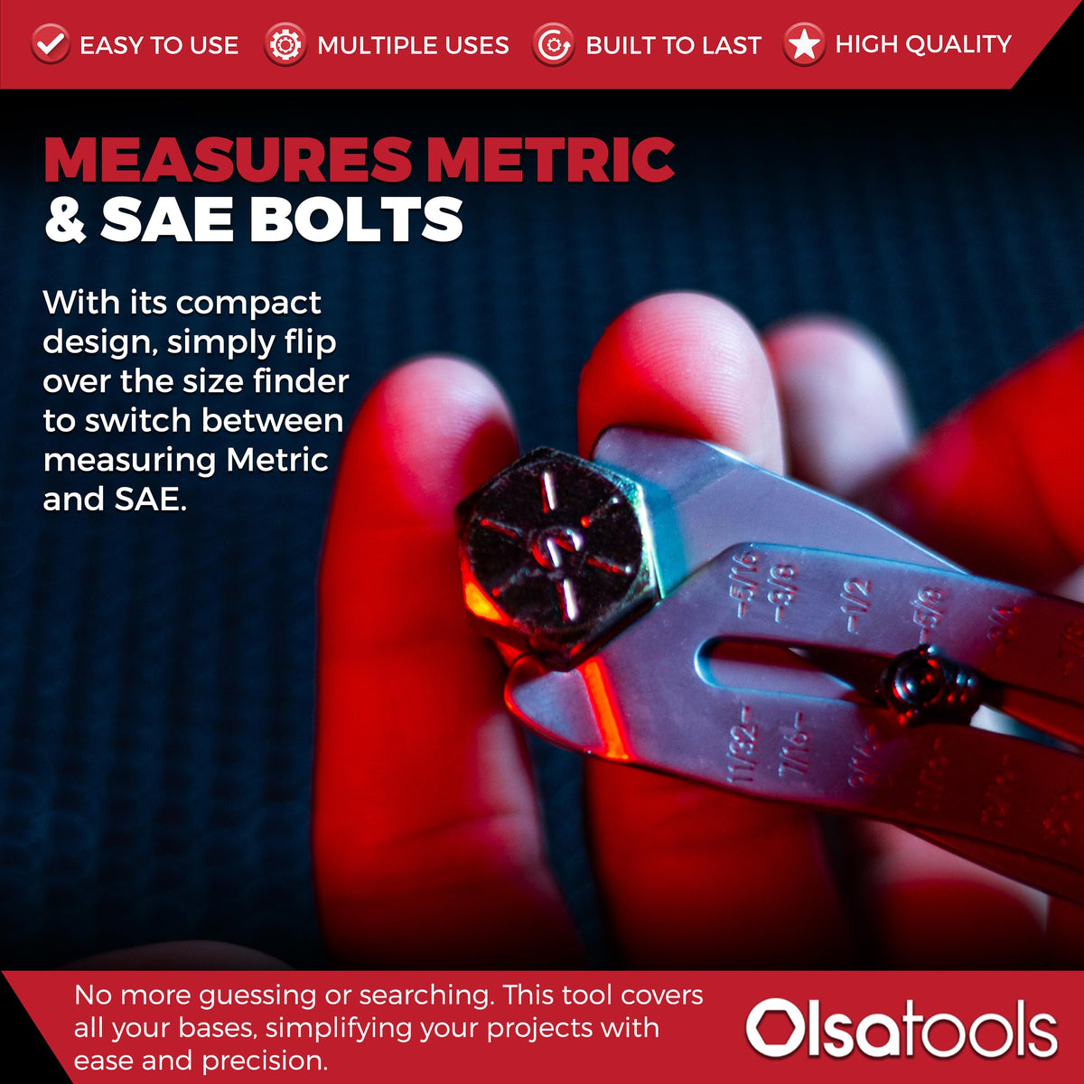Olsa Tools being used to identify a bolt head size speeding up repair