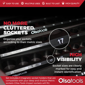 Olsa Tools closeup of rubberized magnet base, protects surfaces and holds tight