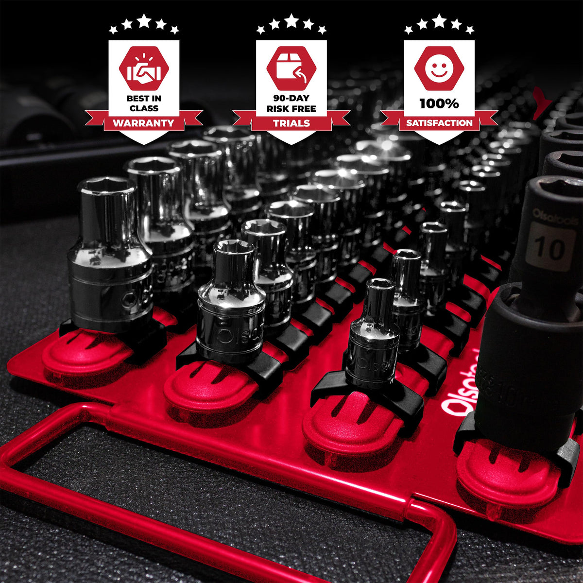 Olsa Tools rail inside a toolbox showing compact scale and space-saving benefit
