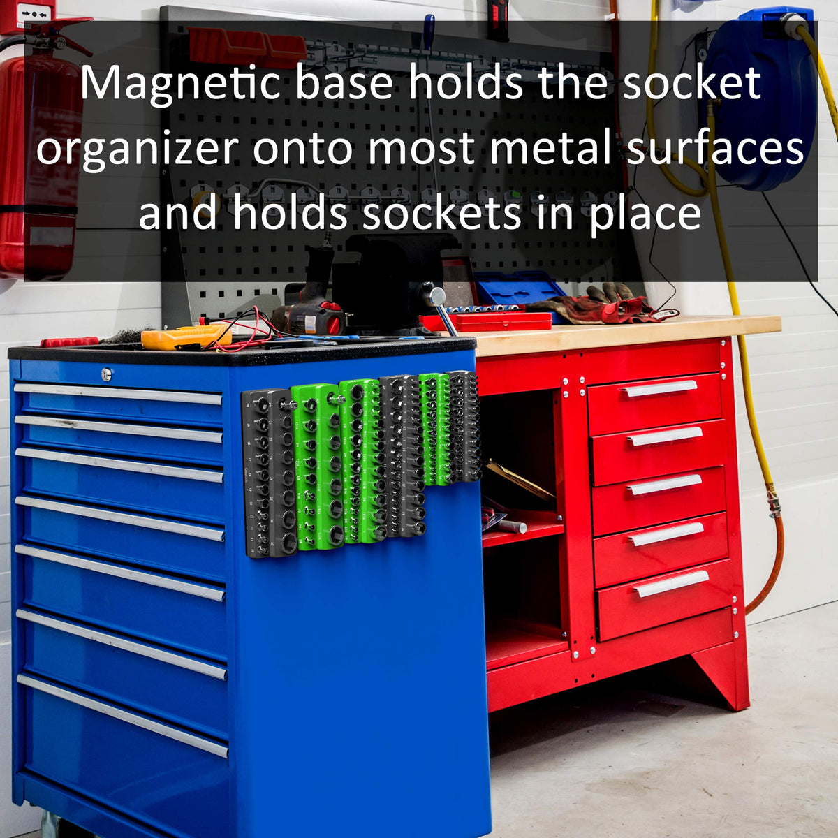 Olsa Tools next to ruler showing capacity, clarifies how many sockets fit