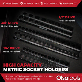 Olsa Tools organizer inside drawer with sockets, speeds socket selection and access