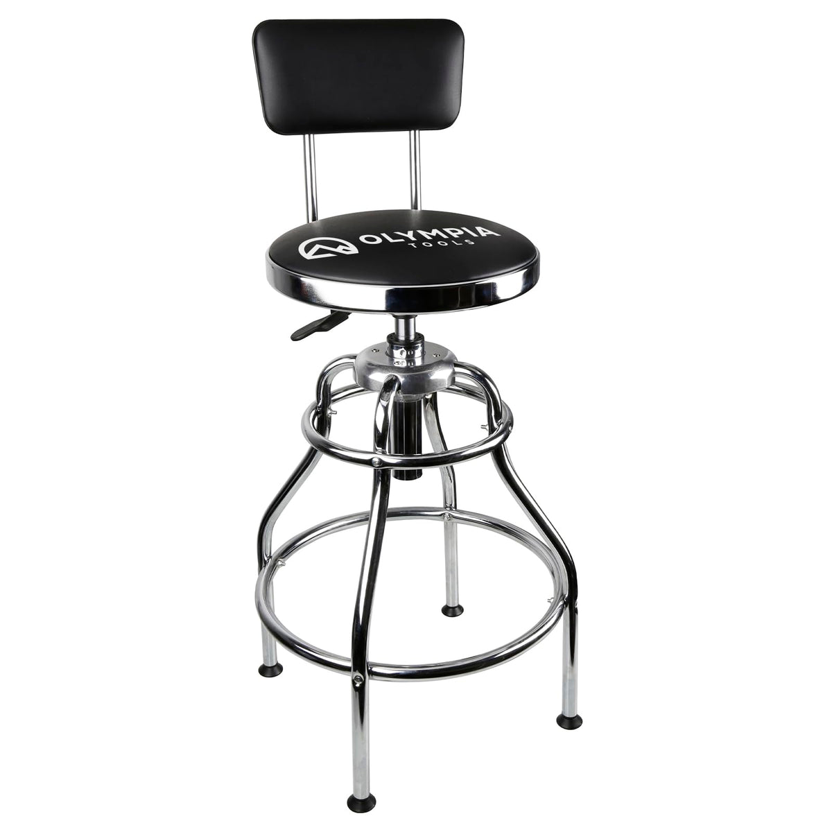 Olympia Tools front view of stool showing seat and base for durable seating