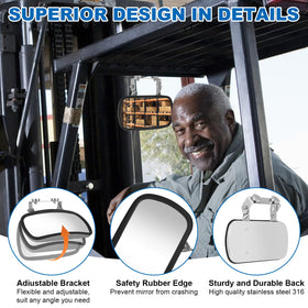 Omgro convex mirror surface reflecting rear area for expanded visibility