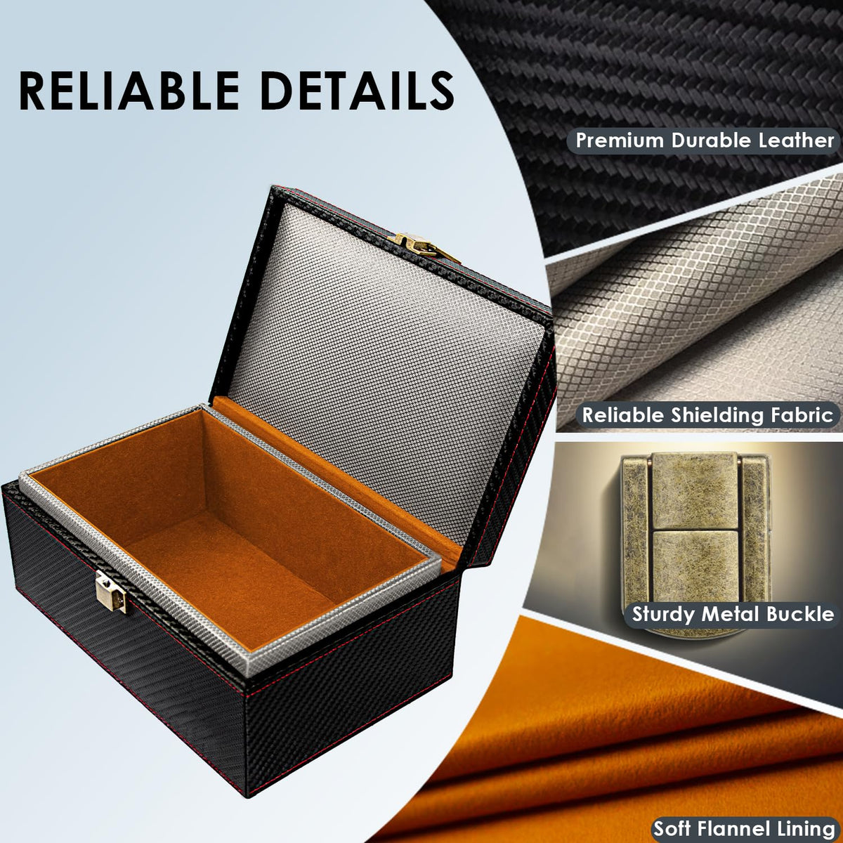 OMKHE Faraday Box interior flocking protecting keys and preventing scratches
