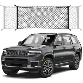Omocyra front view of envelope cargo net showing fit and quick install benefit
