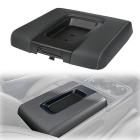 omoZone front console lid front view showing clean black finish and restored interior appearance