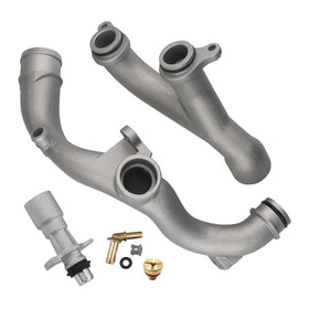 omoZone front view of full coolant outlet pipe kit showing complete fitment benefit