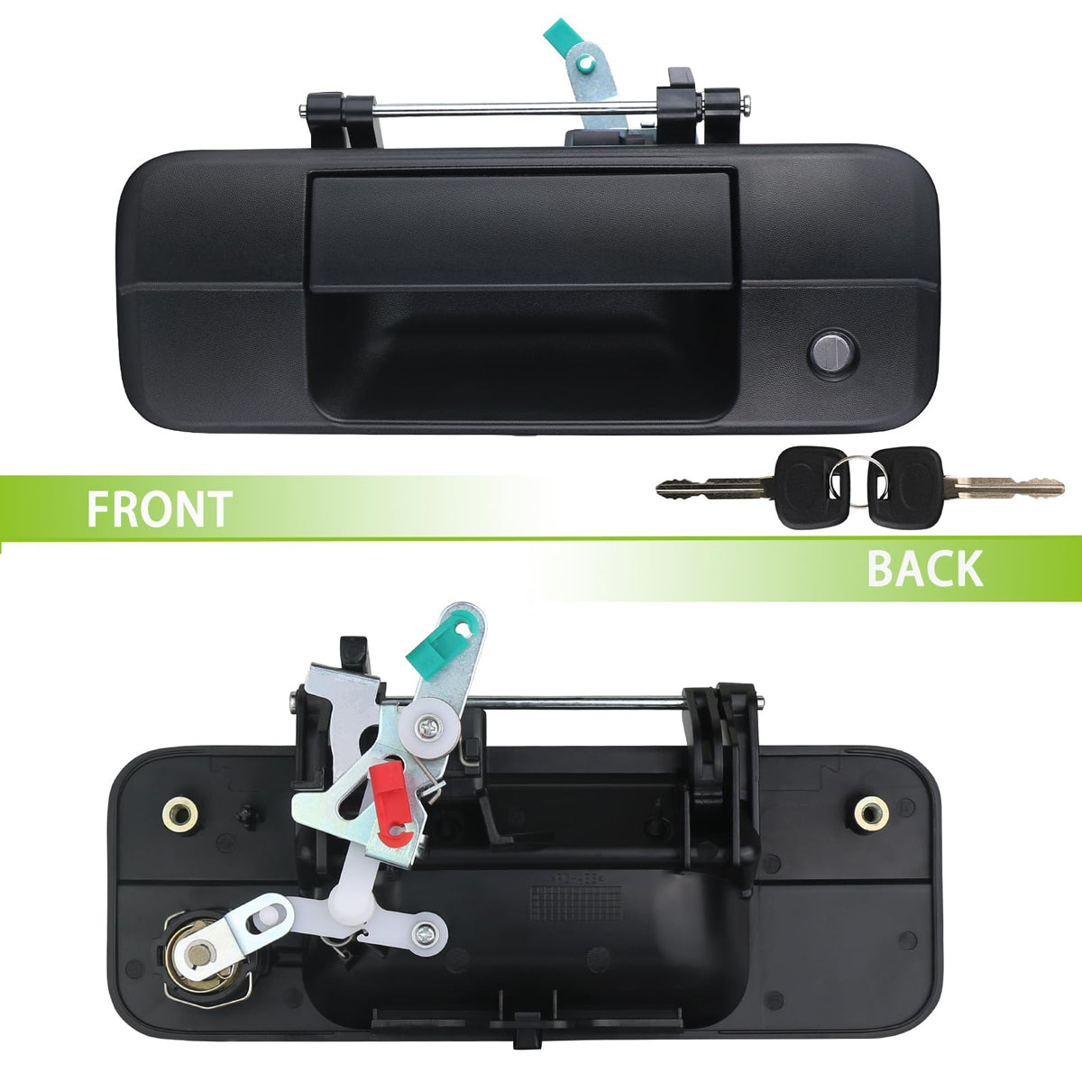 omoZone handle installed on Toyota Tundra tailgate demonstrating direct fit