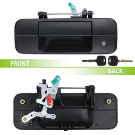 omoZone handle installed on Toyota Tundra tailgate demonstrating direct fit