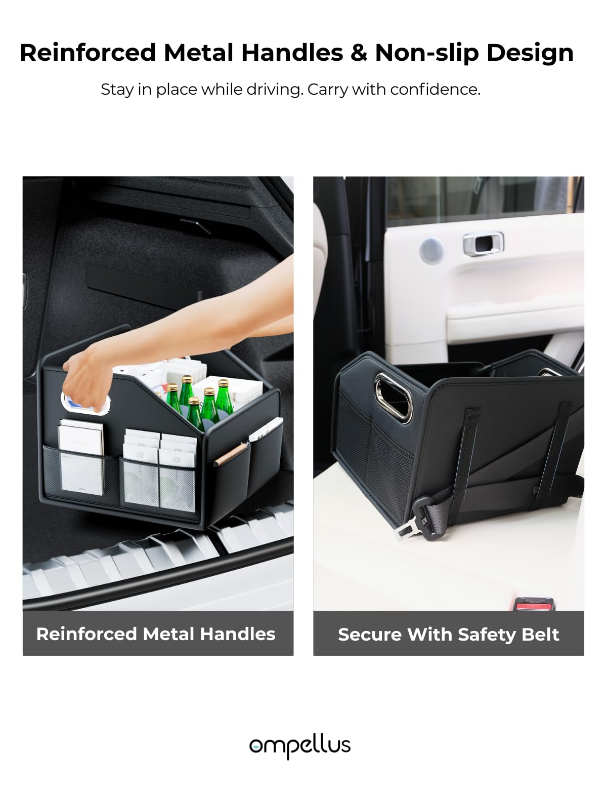Ompellus side mesh pocket holding water bottle for quick access and visibility