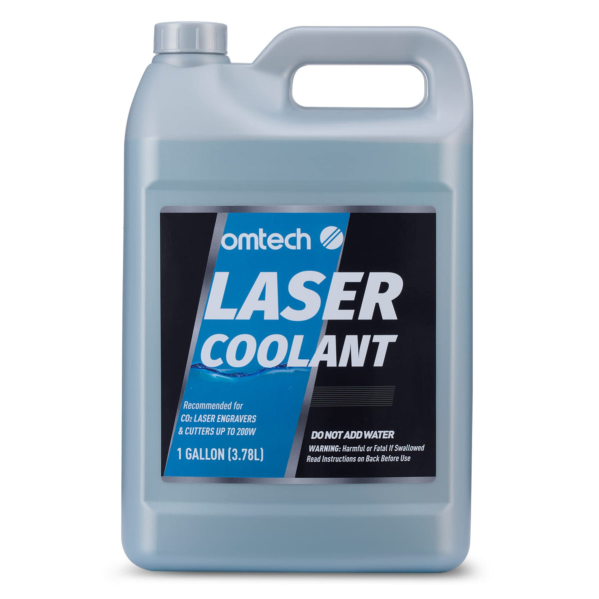 OMTech gallon bottle front view showing product branding and immediate use benefit