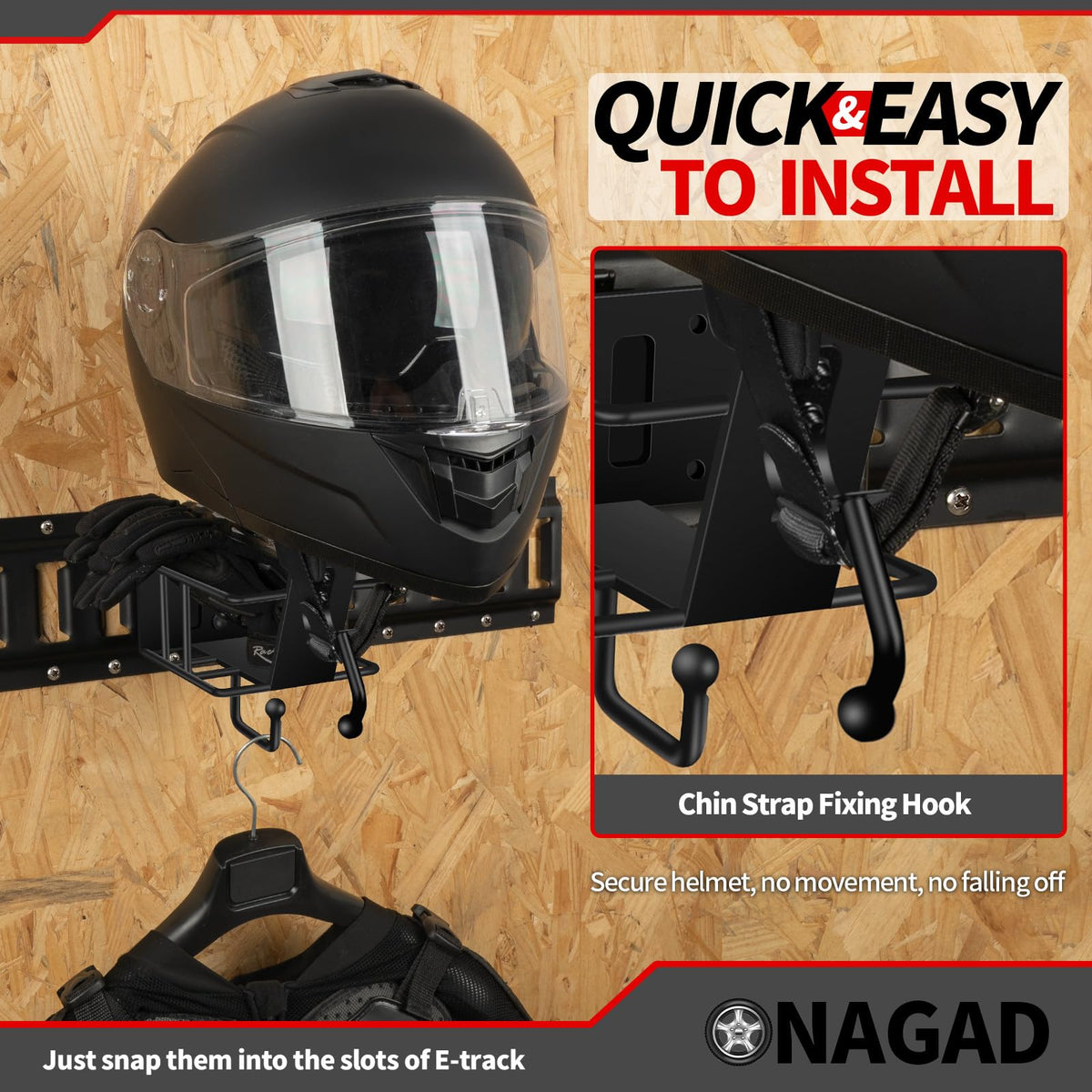 ONAGAD chin-strap fixing hook closeup showing added retention benefit
