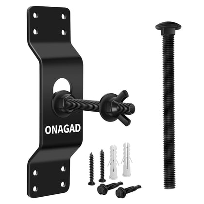 ONAGAD front view of wall mount installed showing secure wheel storage