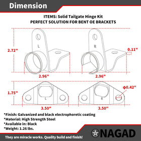 ONAGAD hinge beside ruler showing compact dimensions and accurate fitment