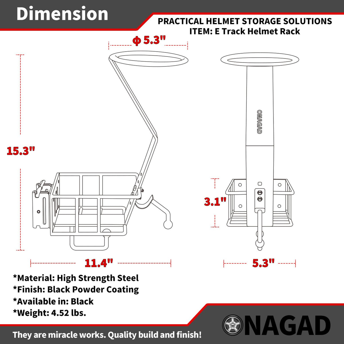 ONAGAD installation hardware and springs included for fast secure installation