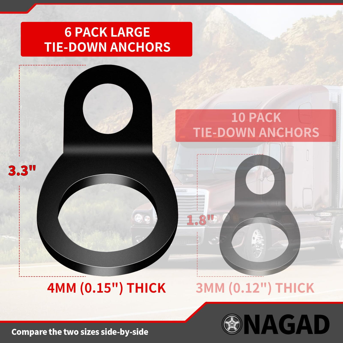 ONAGAD with tie-down strap hooked showing simple attachment and stable hold