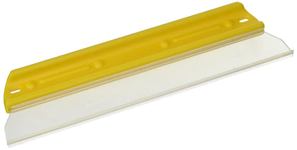 One Pass squeegee front view showing yellow handle and 11-inch blade for fast water removal