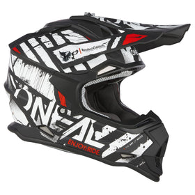 O'NEAL helmet side profile highlighting durable polycarbonate/ABS shell