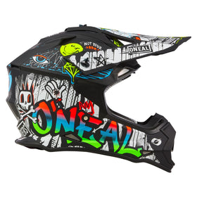 O'NEAL 2SRS graphics finish close-up showing durable clear-coated colors