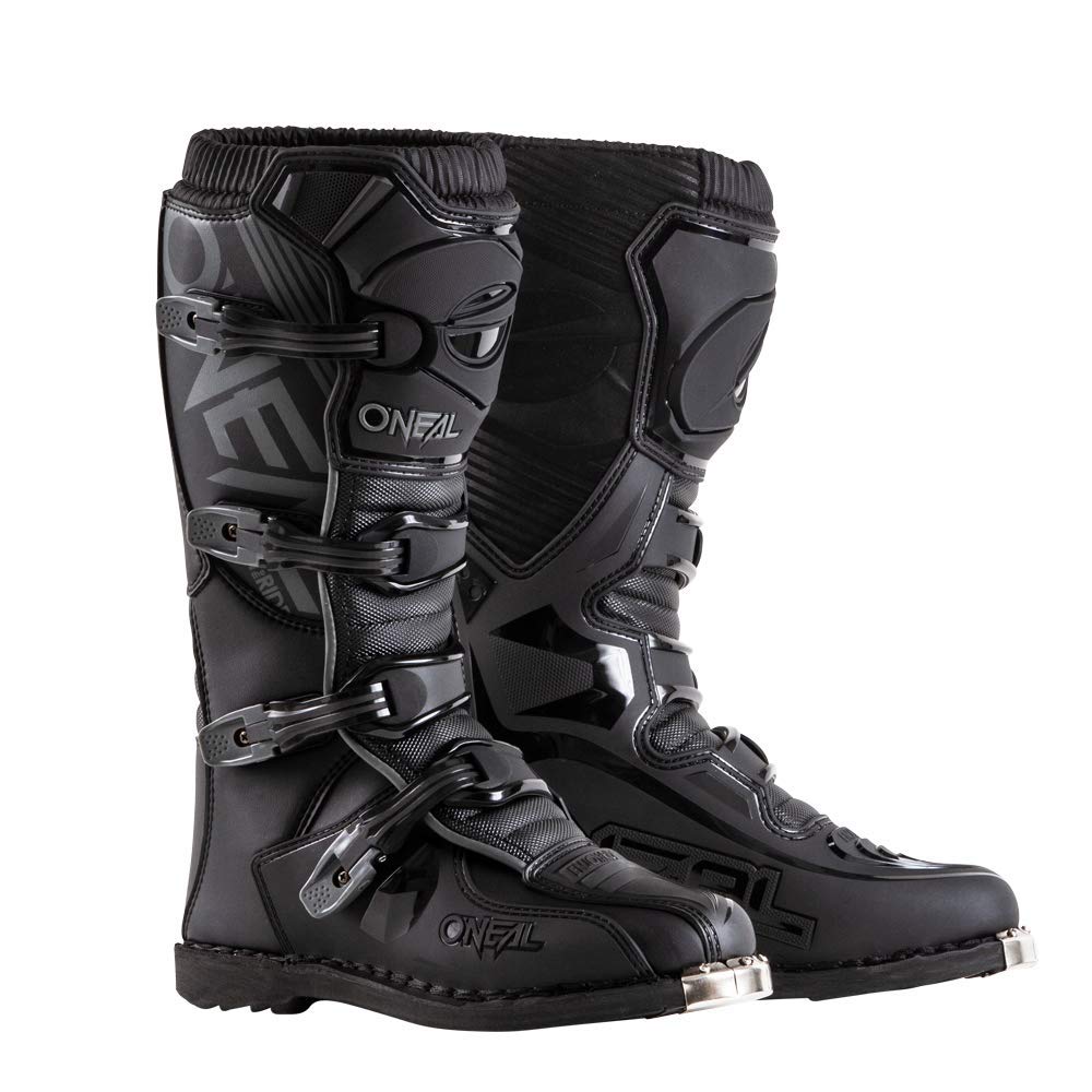 O'NEAL Element boot front profile showing protective leather and fit benefit