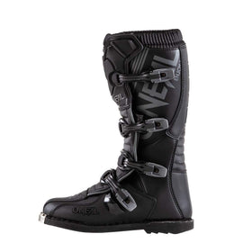O'NEAL Element boot on rider foot on bike showing real-world stability