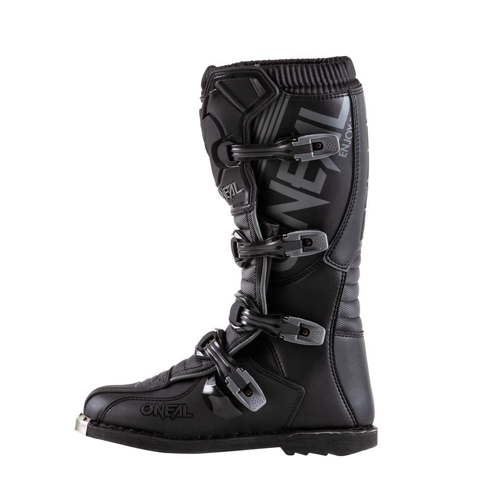 Rider wearing O'NEAL Element Boot on trail demonstrating protection and comfort