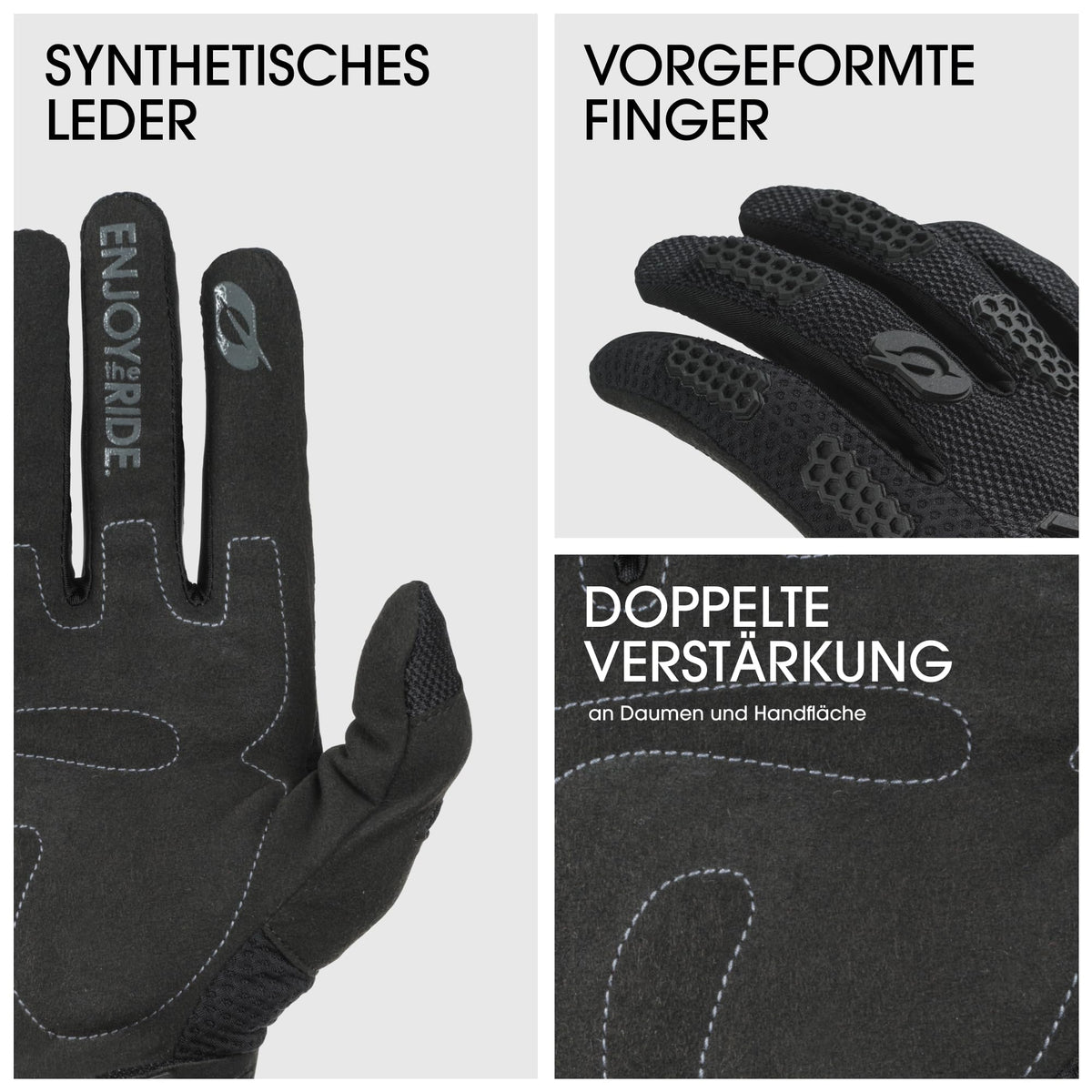 O'NEAL Element Glove mesh top detail highlighting ventilation for cooler rides