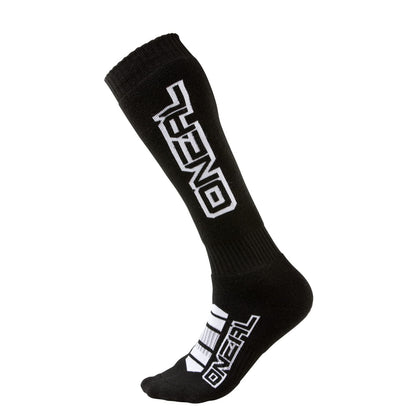 O'NEAL black sock front packaging showing logo and fit benefits