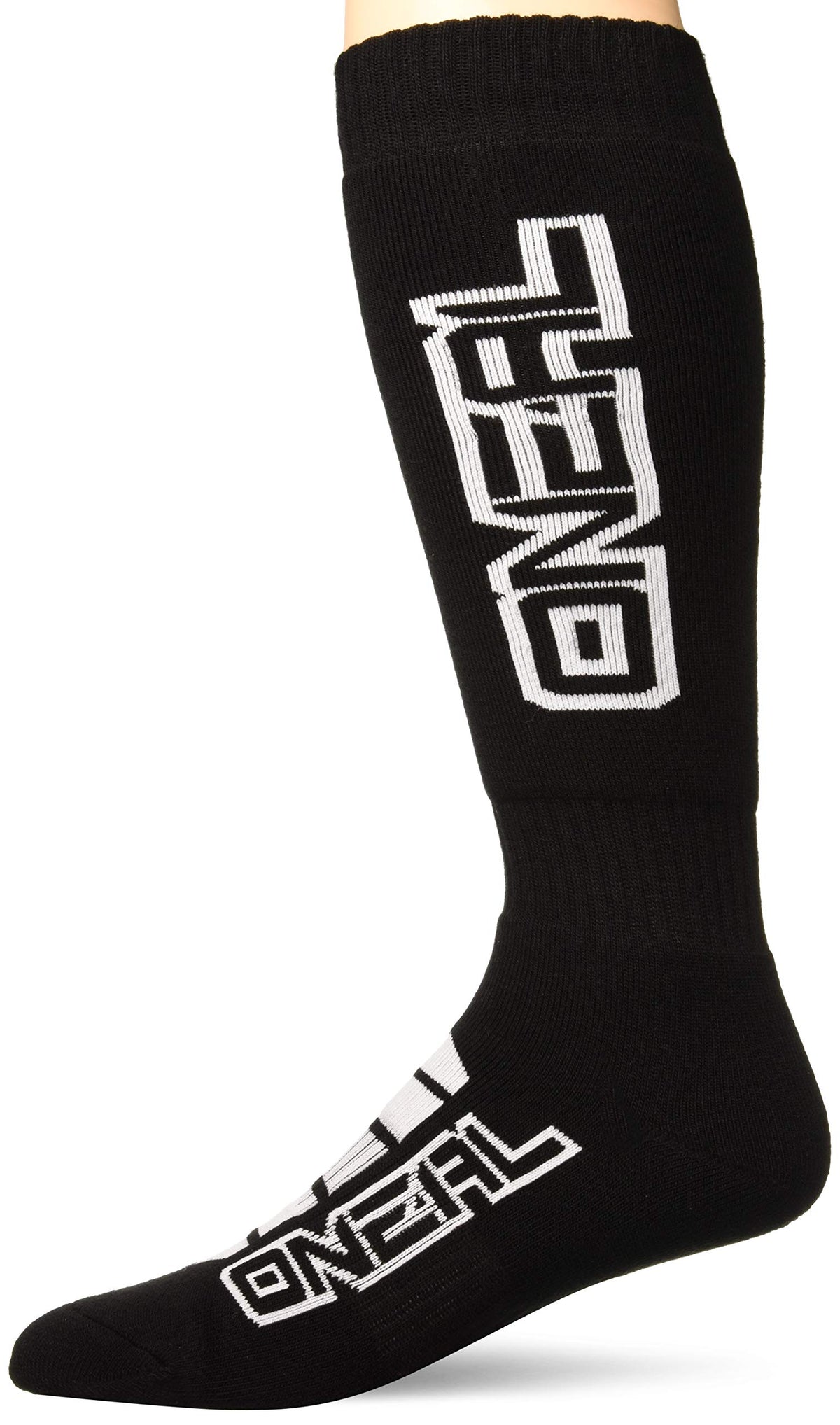 O'NEAL sock inside motocross boot showing snug fit and moisture control