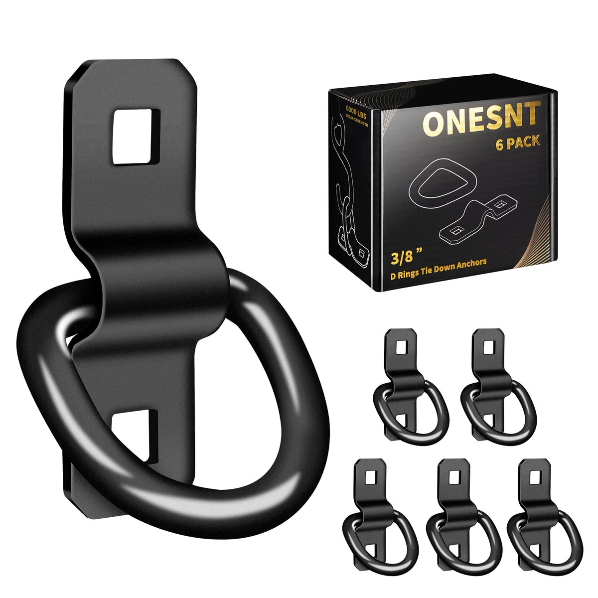 Onesnt D-ring pack front view showing six black anchors and easy identification benefit