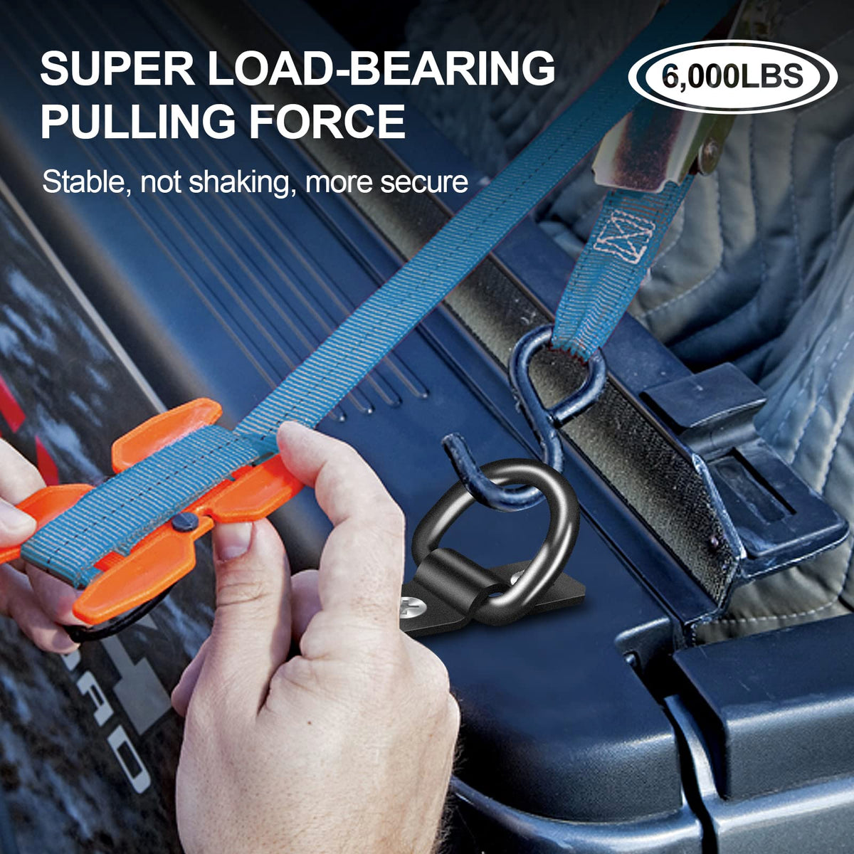 Onesnt D-ring installed on trailer bed demonstrating secure tie-down point benefit