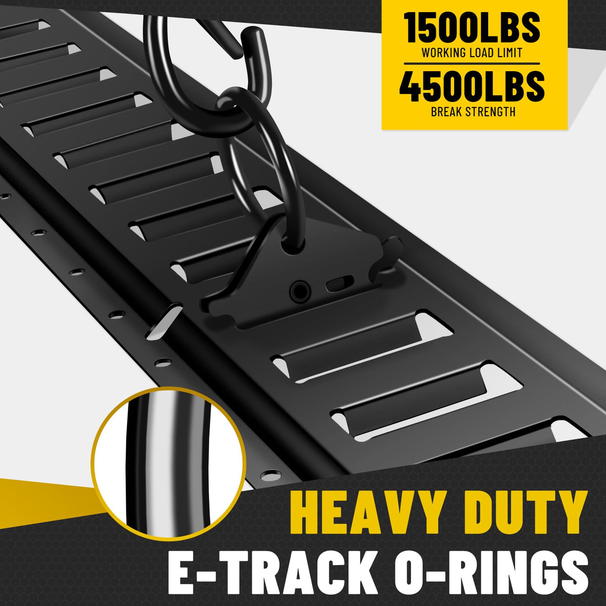 Onesnt end cap on rail edge protecting cargo and preventing snags during handling