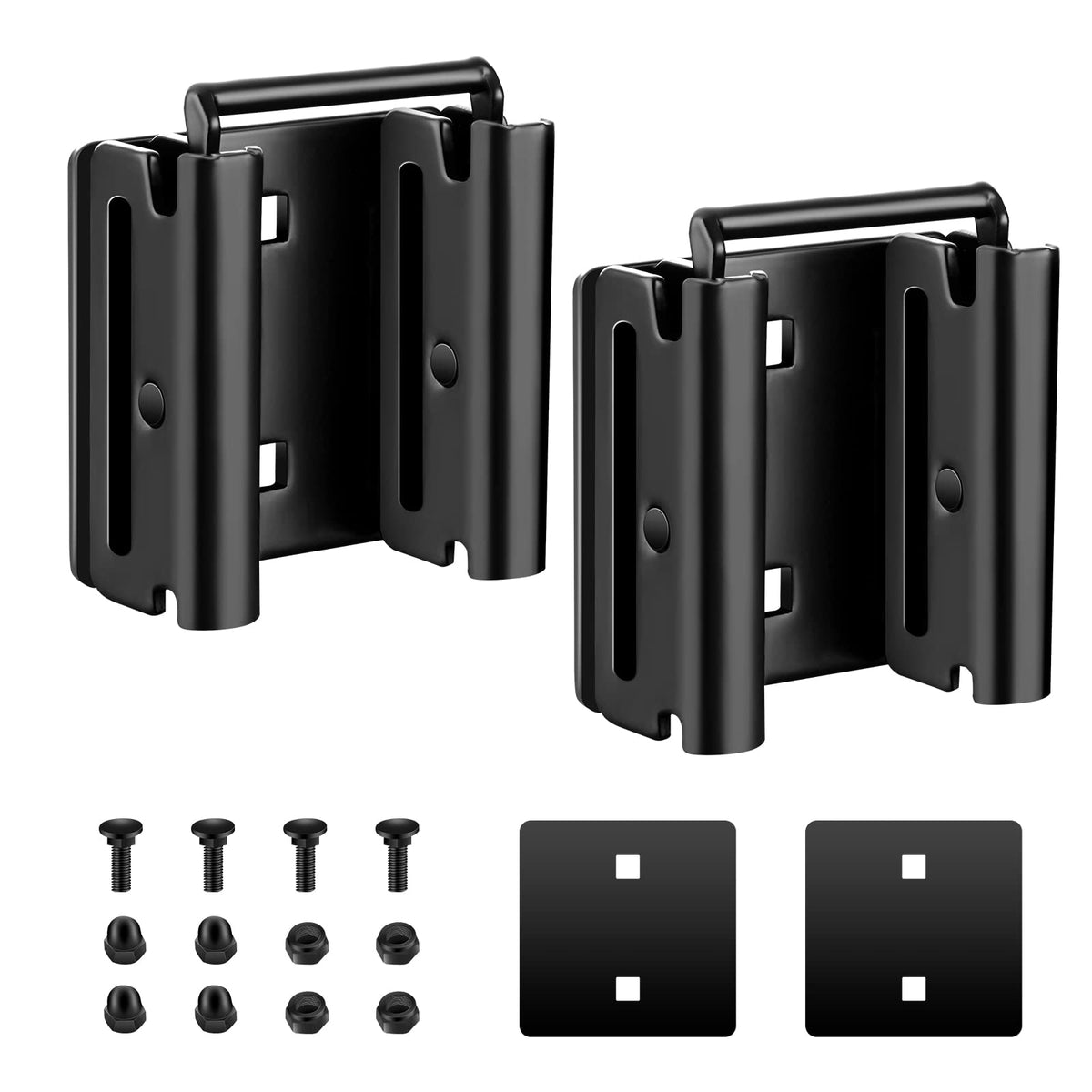 Onesnt front view of 2-pack e-track connectors showing durable finish and shape