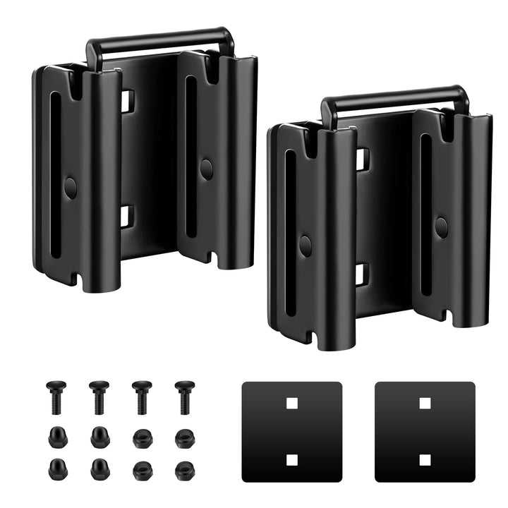 Onesnt front view of 2-pack e-track connectors showing durable finish and shape