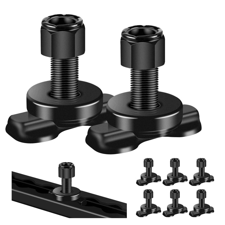Onesnt front pack of eight L-track studs showing durable fittings and quick installation benefit