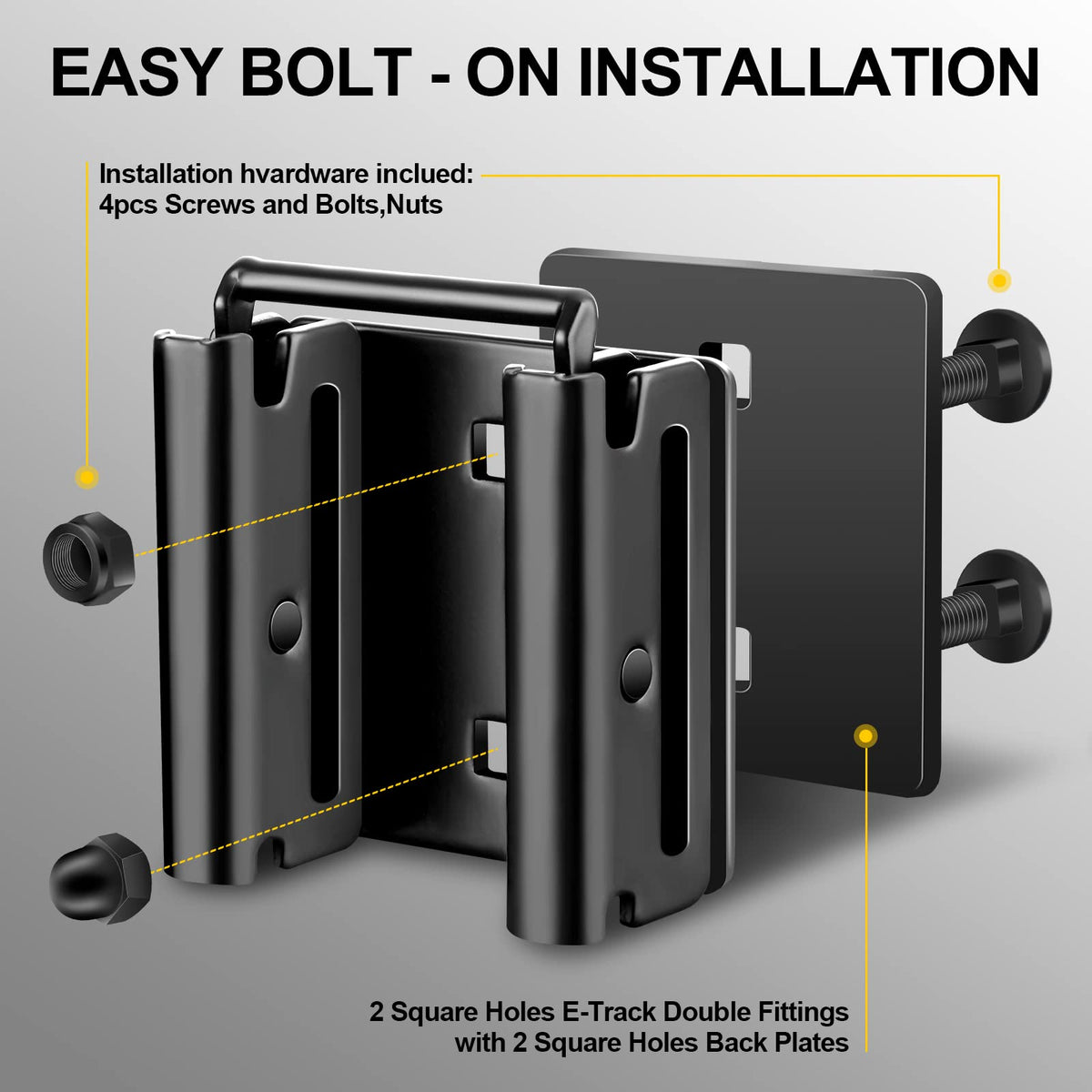 Onesnt connector installed in horizontal e-track rail demonstrating secure mounting