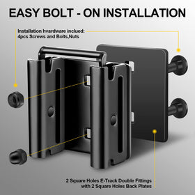 Onesnt connector installed in horizontal e-track rail demonstrating secure mounting