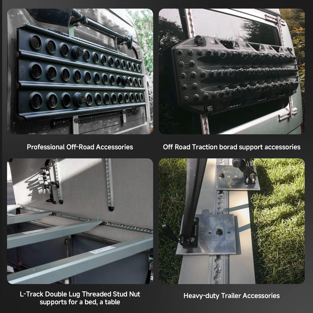 Onesnt studs installed on truck bed L-track providing dependable cargo anchor points