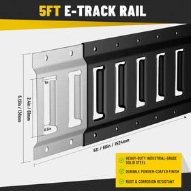Onesnt close-up of E-Track steel rail finish highlighting corrosion resistance and durability